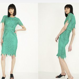 XS “Loren” Lace Midi Dress by Bardot in Green